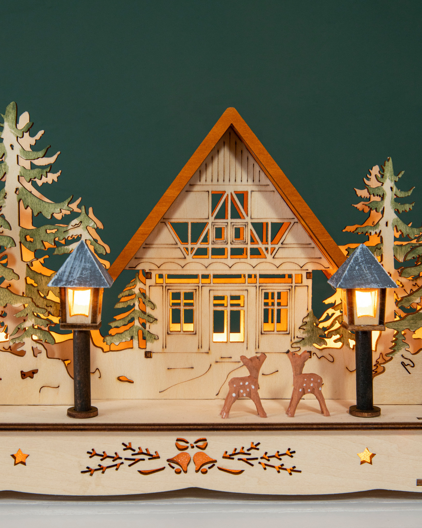 Wooden Christmas Mantel Village Decoration Balsam Hill