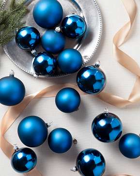 Blue BH Essentials Classic Ornament Set Blue BH Essentials Classic Ornament Set