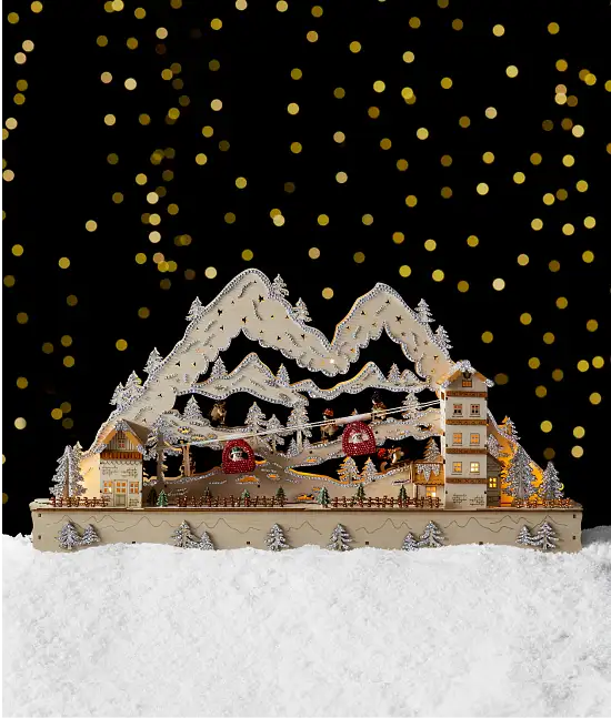 Balsam Hill Animated Ski Resort Featuring Crystals by Swarovski