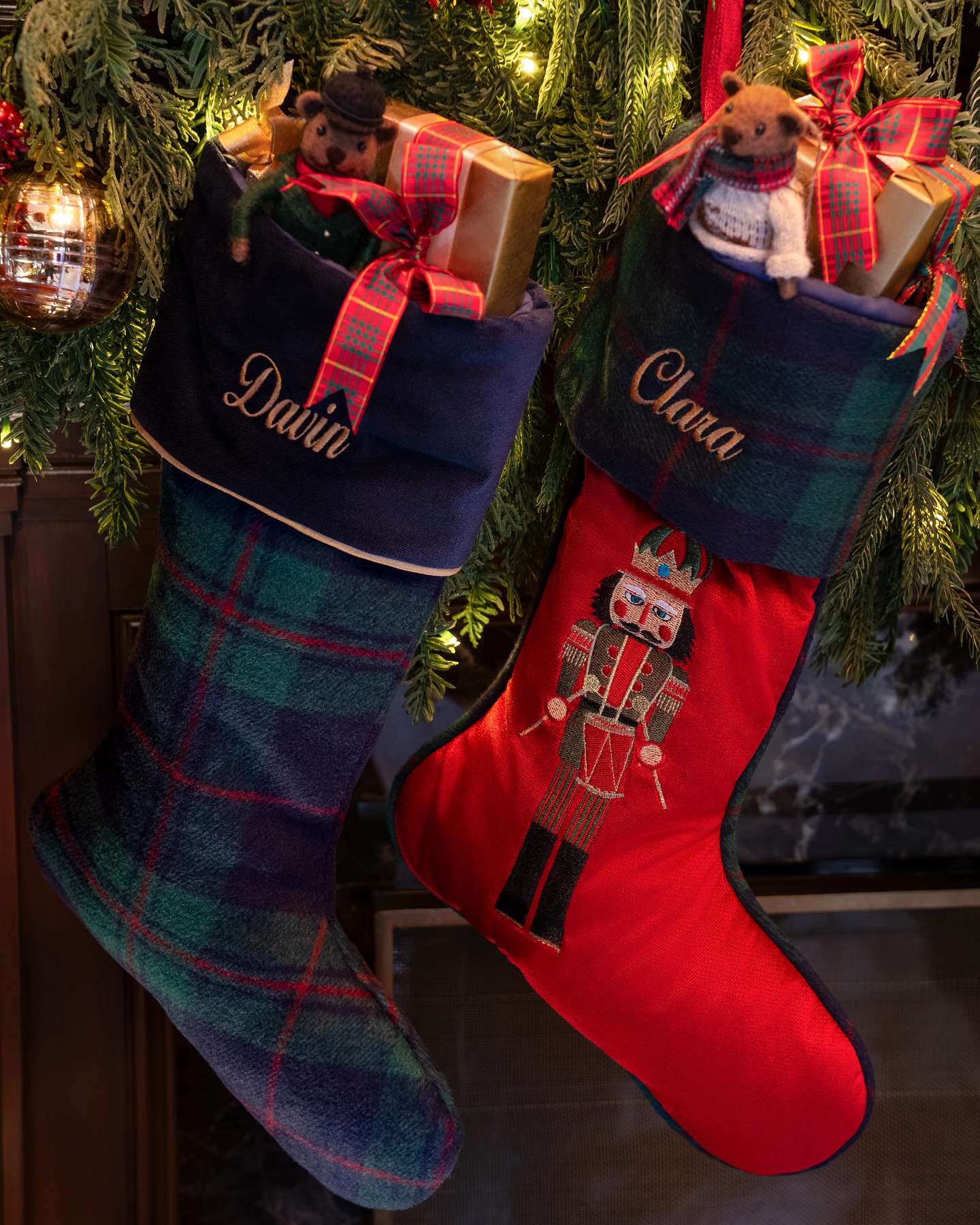 Blue & Green Highland Plaid Christmas Stocking