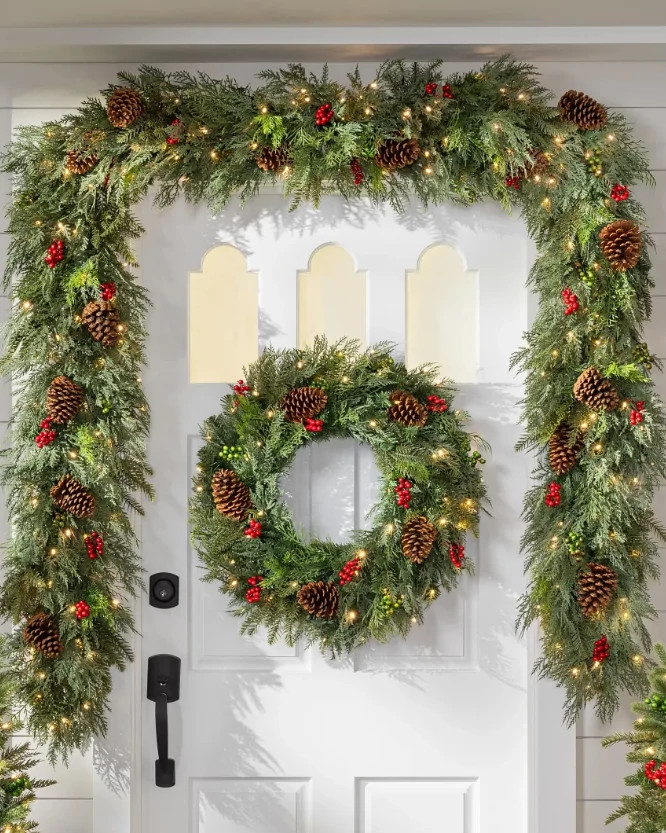 Outdoor Winter Evergreen Front Door Kit