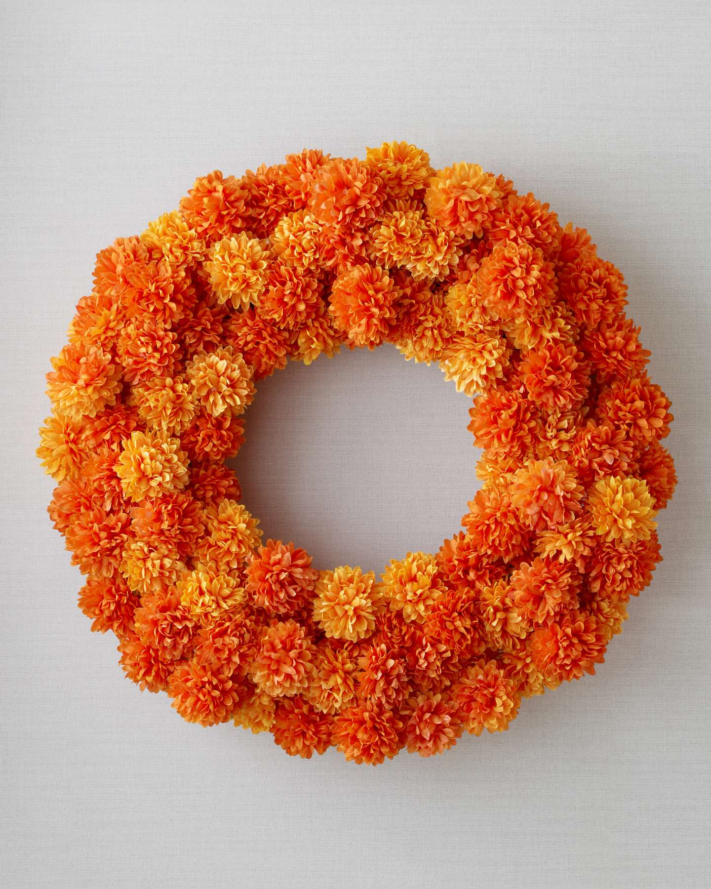 Balsam Hill Outdoor Marigold Meadow Artificial Fall Wreath Full View