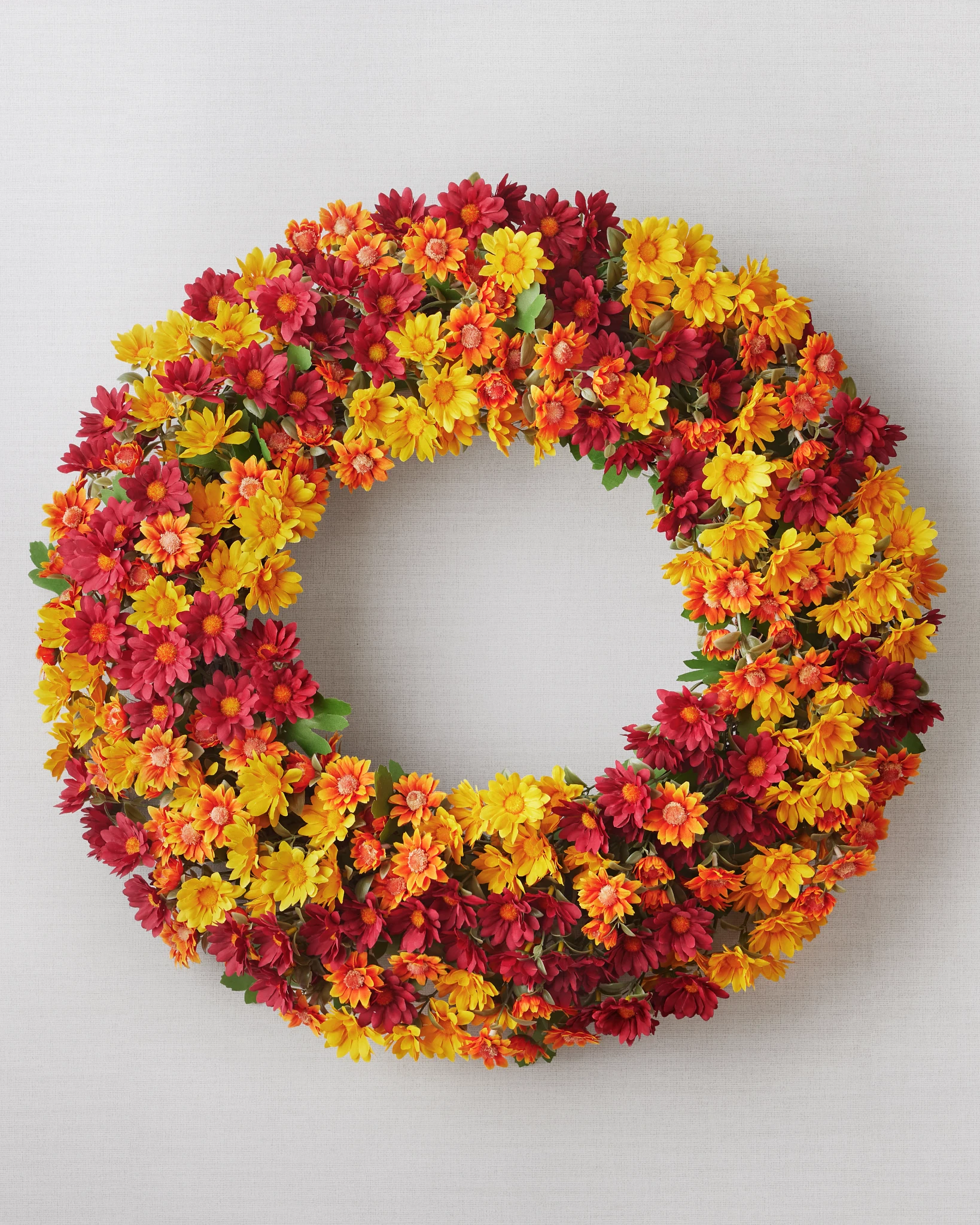 Outdoor Sunset Mums Wreath