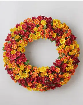 Outdoor Sunset Mums Wreath Outdoor Sunset Mums Wreath