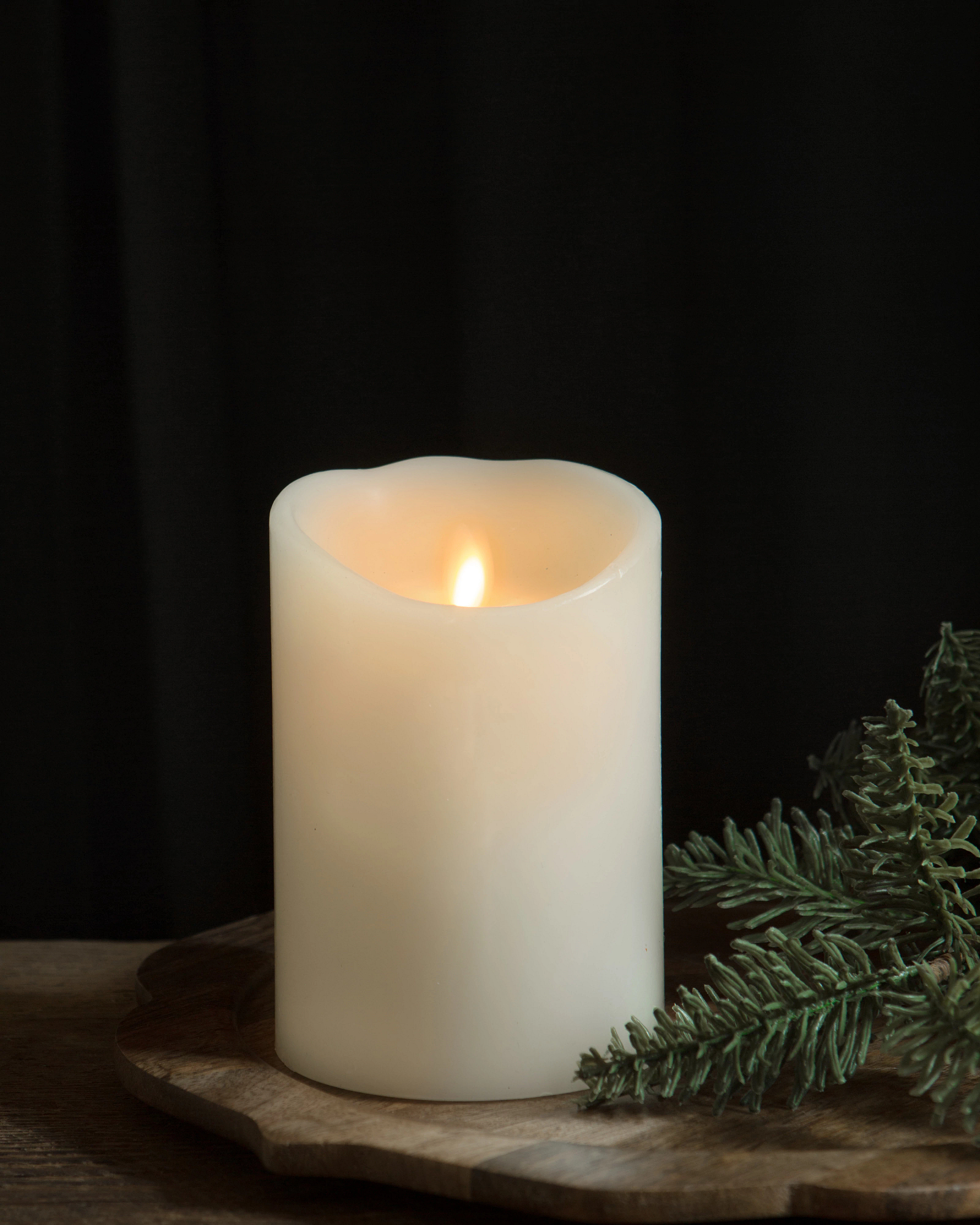 White Miracle Flame™ Wax Pillar LED Candle