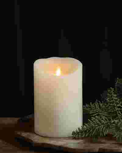 5in Miracle Flame LED Wax Pillar Candle by Balsam Hill SSC 10
