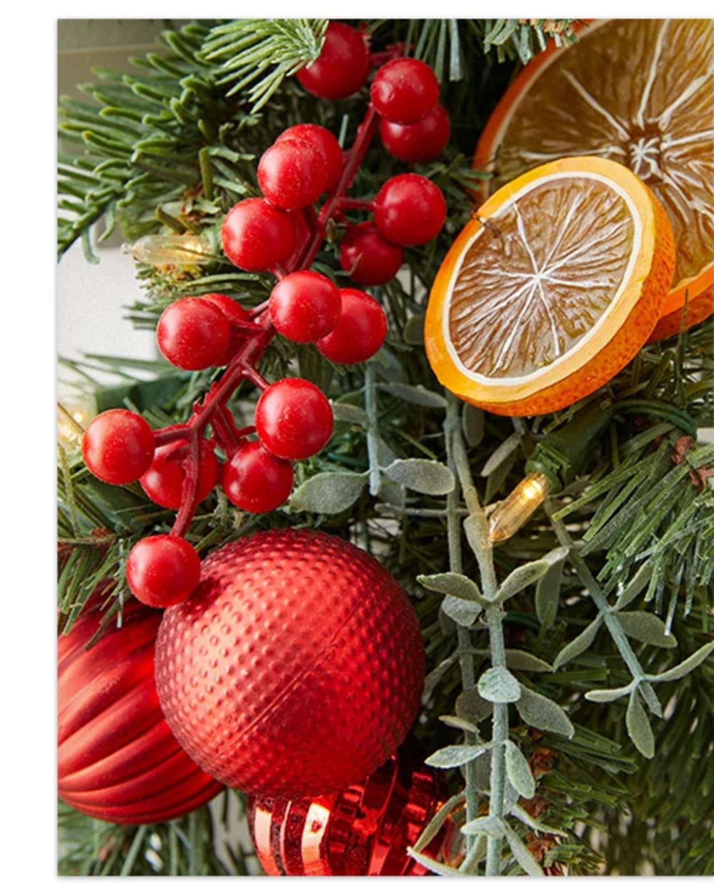 Balsam Hill Citrus Spice Artificial Christmas Foliage Product Display
