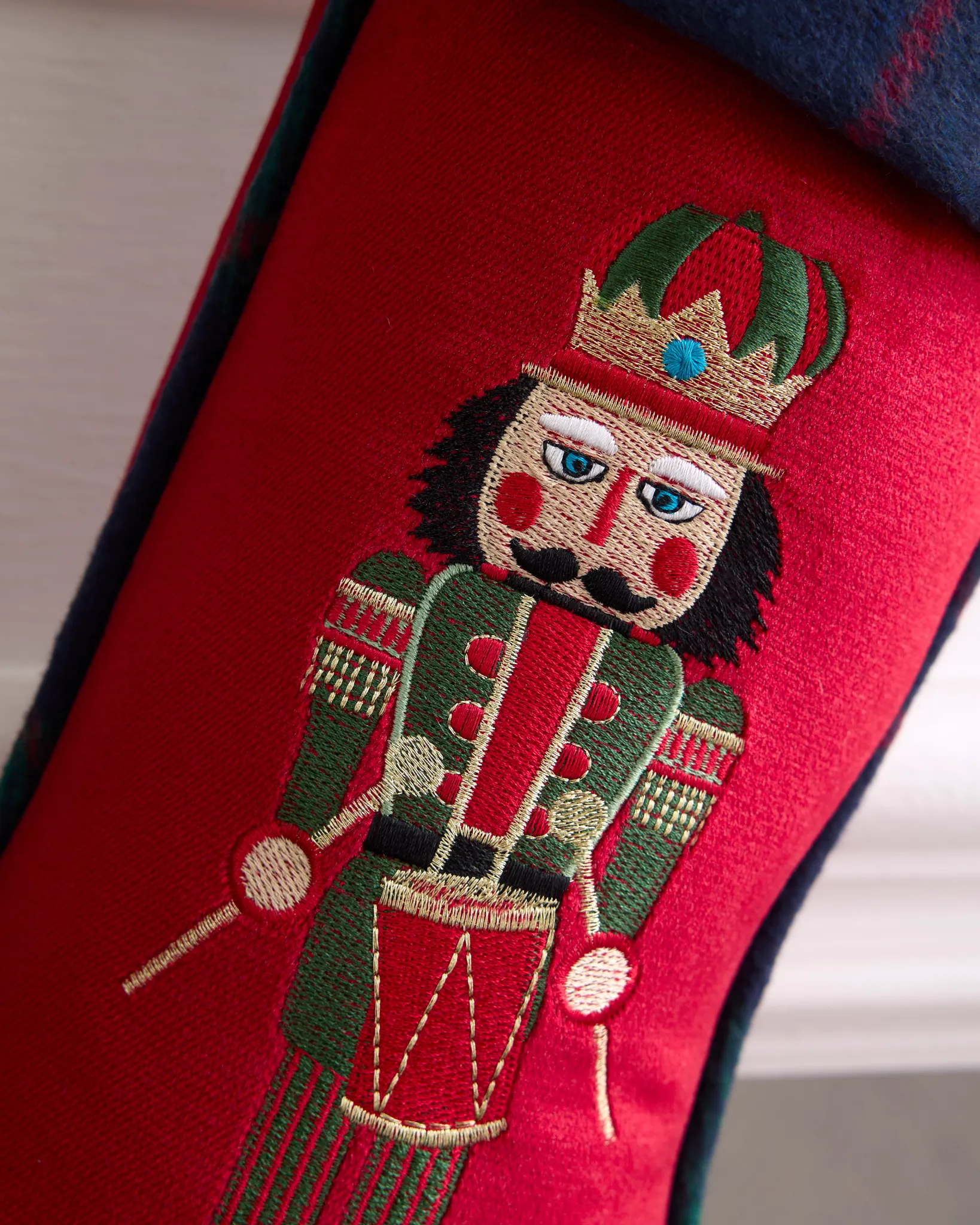 Nutcracker Highland Plaid Christmas Stocking