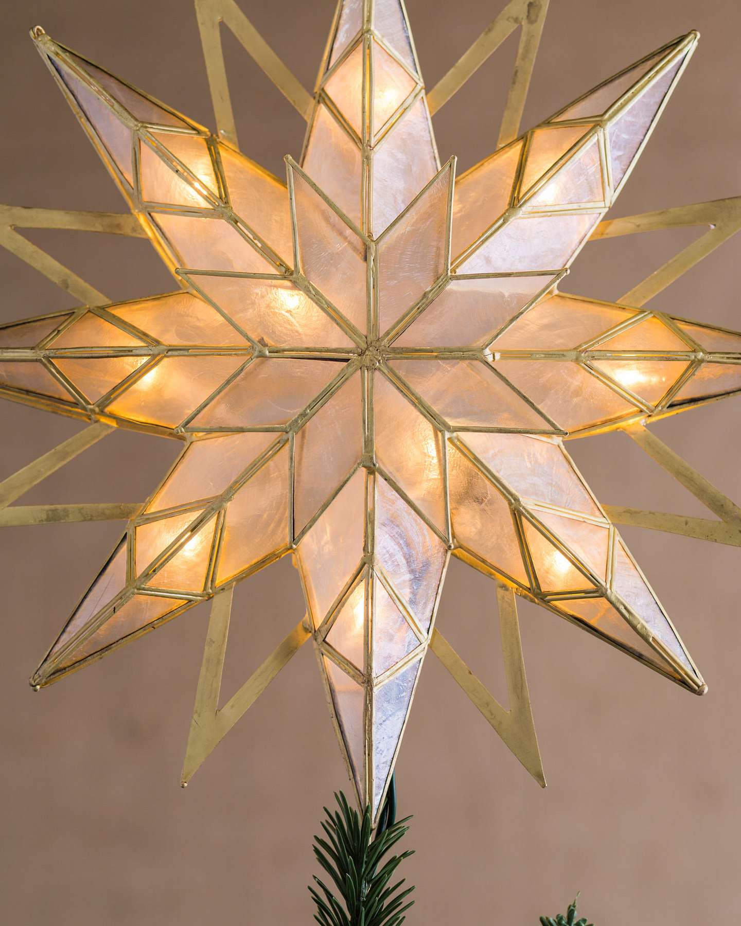 Balsam Hill Double Sided Starburst Artificial Christmas Tree Topper Closeup