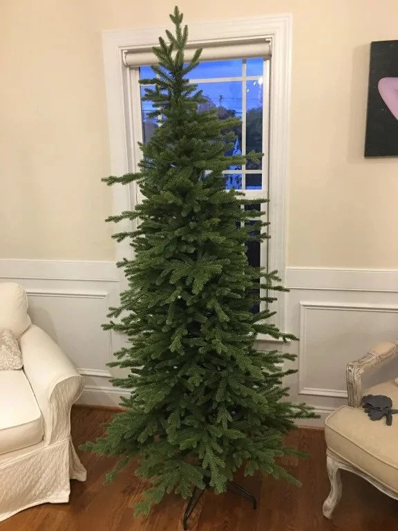 Red Spruce Slim Artificial Christmas Tree Balsam Hill