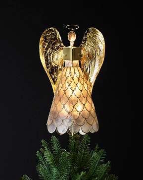 Capiz Angel Lighted Tree Topper Capiz Angel Lighted Tree Topper