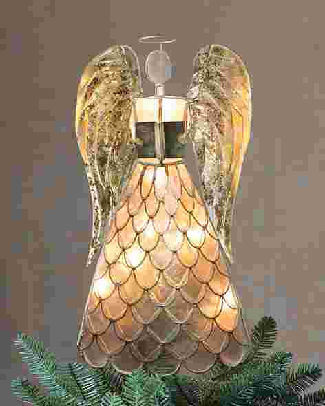 Capiz Angel Lighted Christmas Tree Topper by Balsam Hill Lifestyle 10