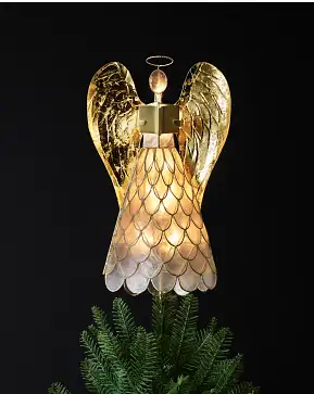 Capiz Angel Lighted Tree Topper Capiz Angel Lighted Tree Topper