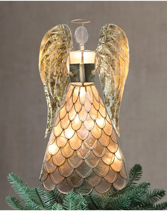 Capiz Angel Lighted Christmas Tree Topper by Balsam Hill Lifestyle 10