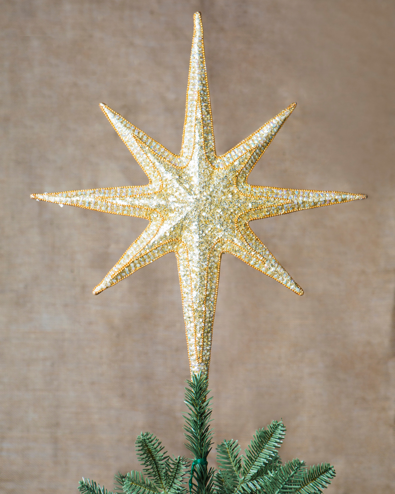 Star Beaded Christmas Tree Topper  Balsam Hill