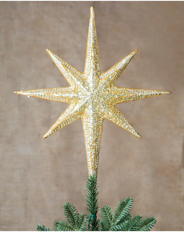 Large Bethlehem Star Beaded Christmas Tree Topper by Balsam Hill SSC 30
