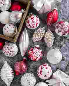 Nordic Frost Ornament Set, 25 Pieces by Balsam Hill Closeup 20