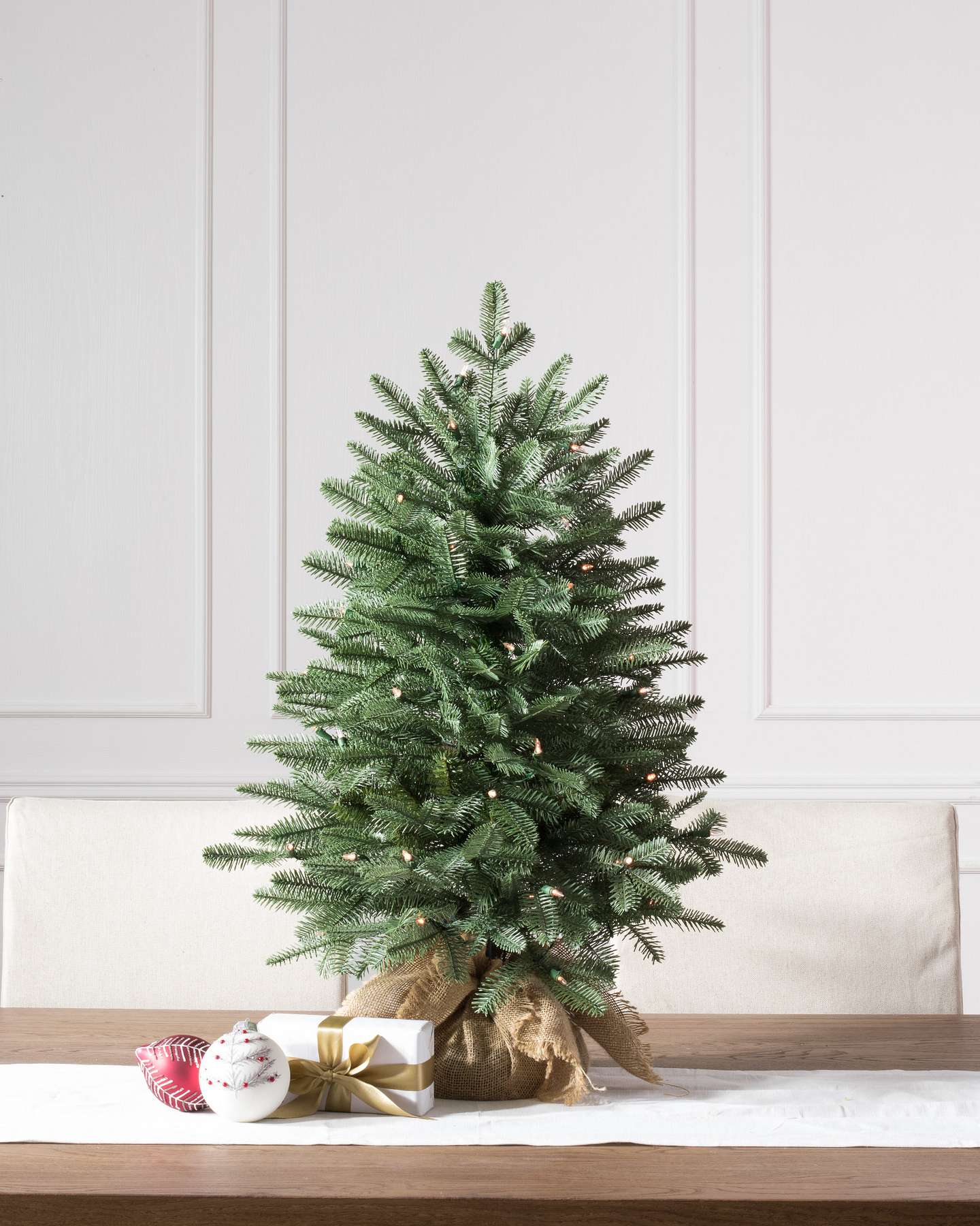 Balsam Hill 30-Inch LED Balsam Fir Tabletop Artificial Christmas Tree Elegant Design