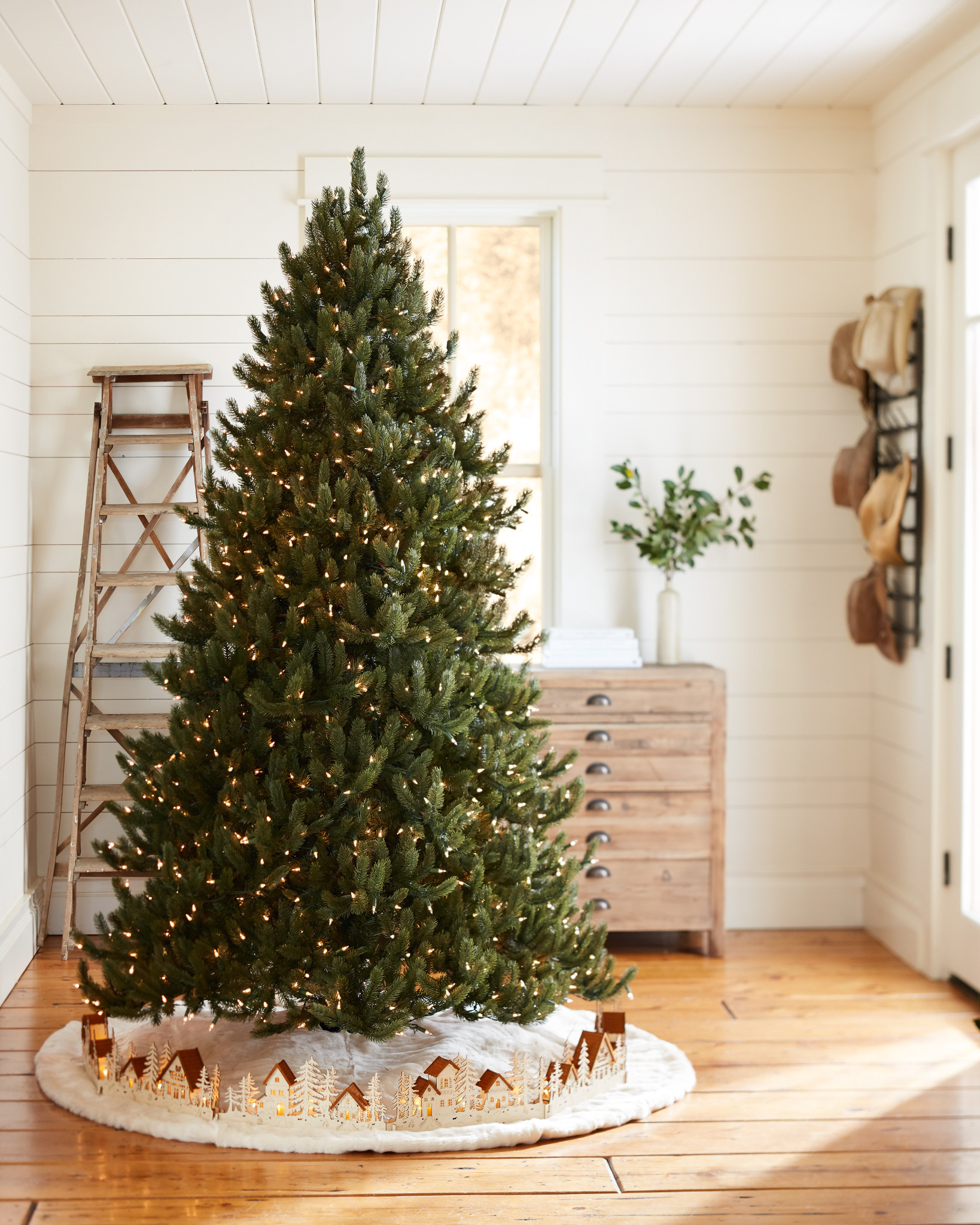 Christmas Village Wood Tree Collar Balsam Hill