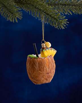Balsam Hill Studio Coconut Cocktail Ornament Balsam Hill Studio Coconut Cocktail Ornament
