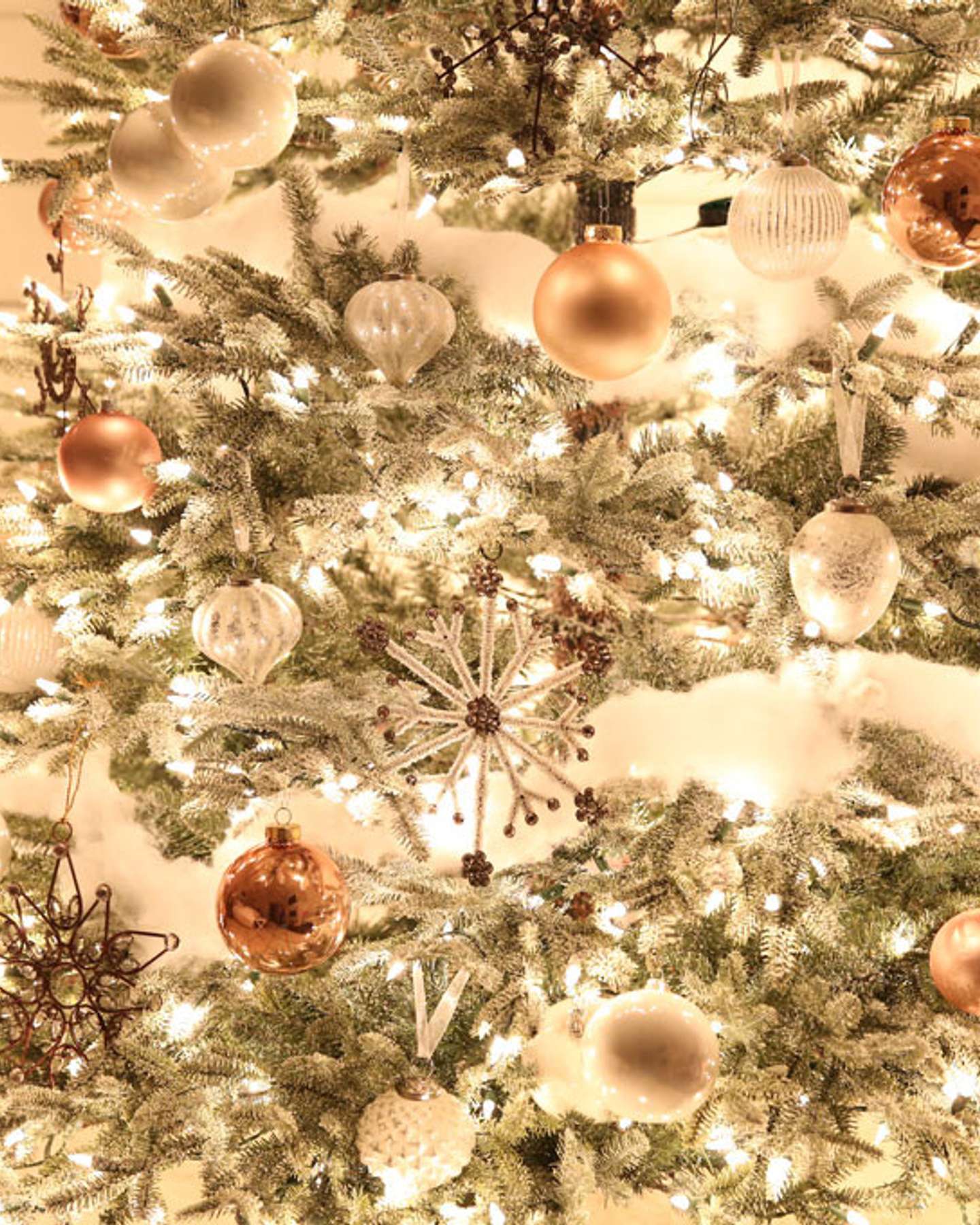 Balsam Hill Essentials Metallic Christmas Ornament Set The Sunny Side Up Blog Feature Illuminated Closeup