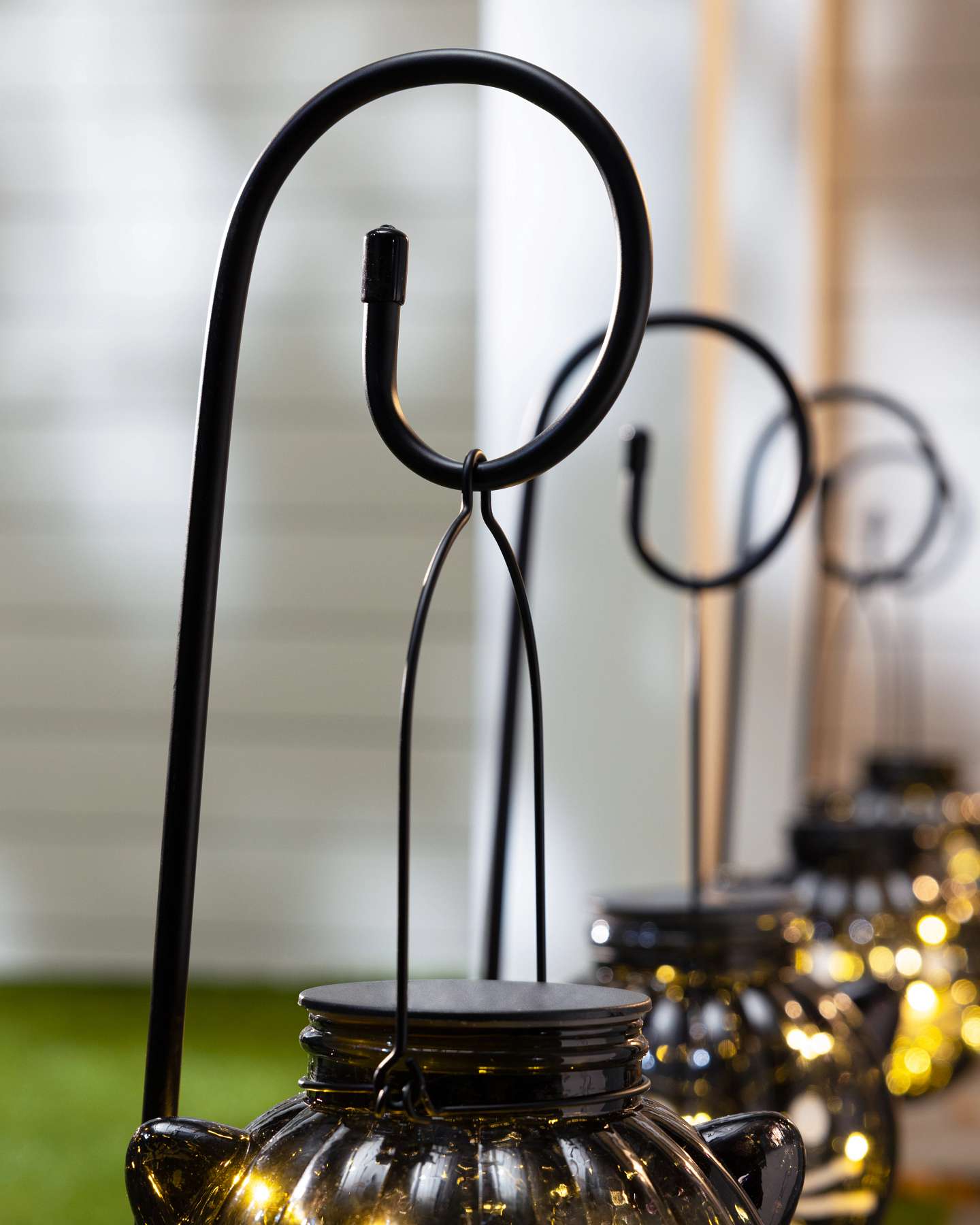 Balsam Hill Solar Black Cat Pathway Lights Set of 4 Close Up on a White Background
