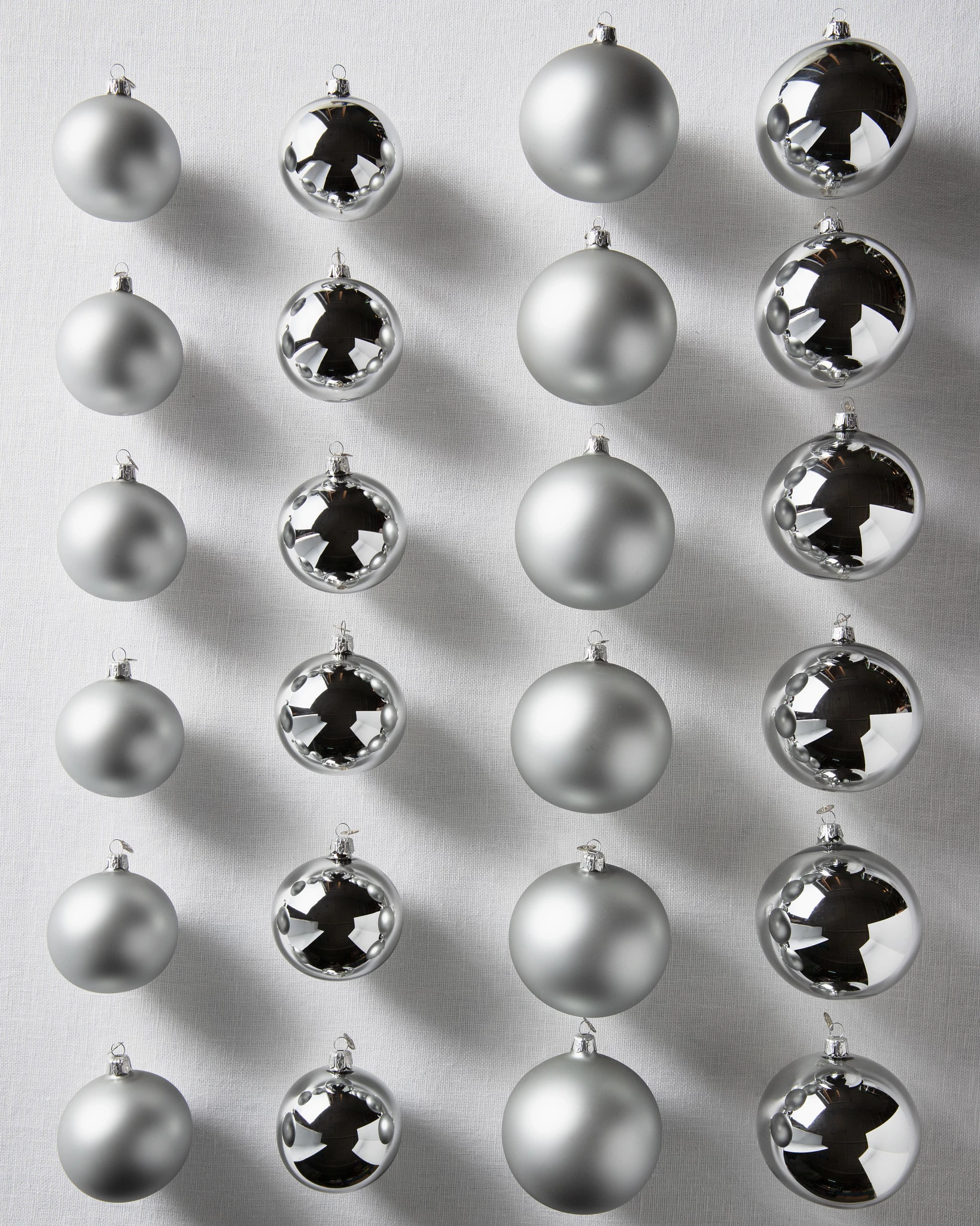 Silver BH Essentials Classic Ornaments Set of 24 by Balsam Hill