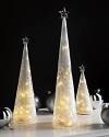 Crackle LED Glass Cone Trees Set of 3 by Balsam Hill