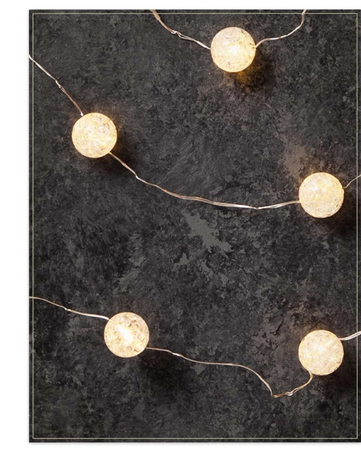 Balsam Hill Lit Mini Globe Artificial Christmas Garland Product Display