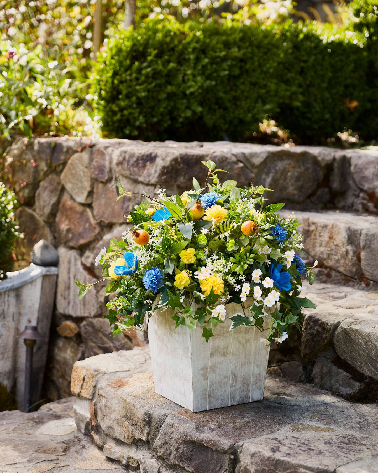 Balsam Hill Outdoor Summer Breeze Artificial Fall Foliage in a Beautiful Outdoor Setting