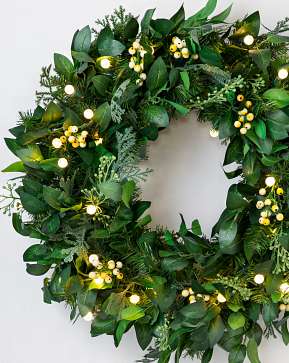 Outdoor White Berry Cypress Wreath Outdoor White Berry Cypress Wreath