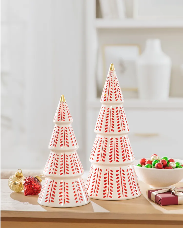 Nordic Charm Ceramic Tabletop Christmas Trees