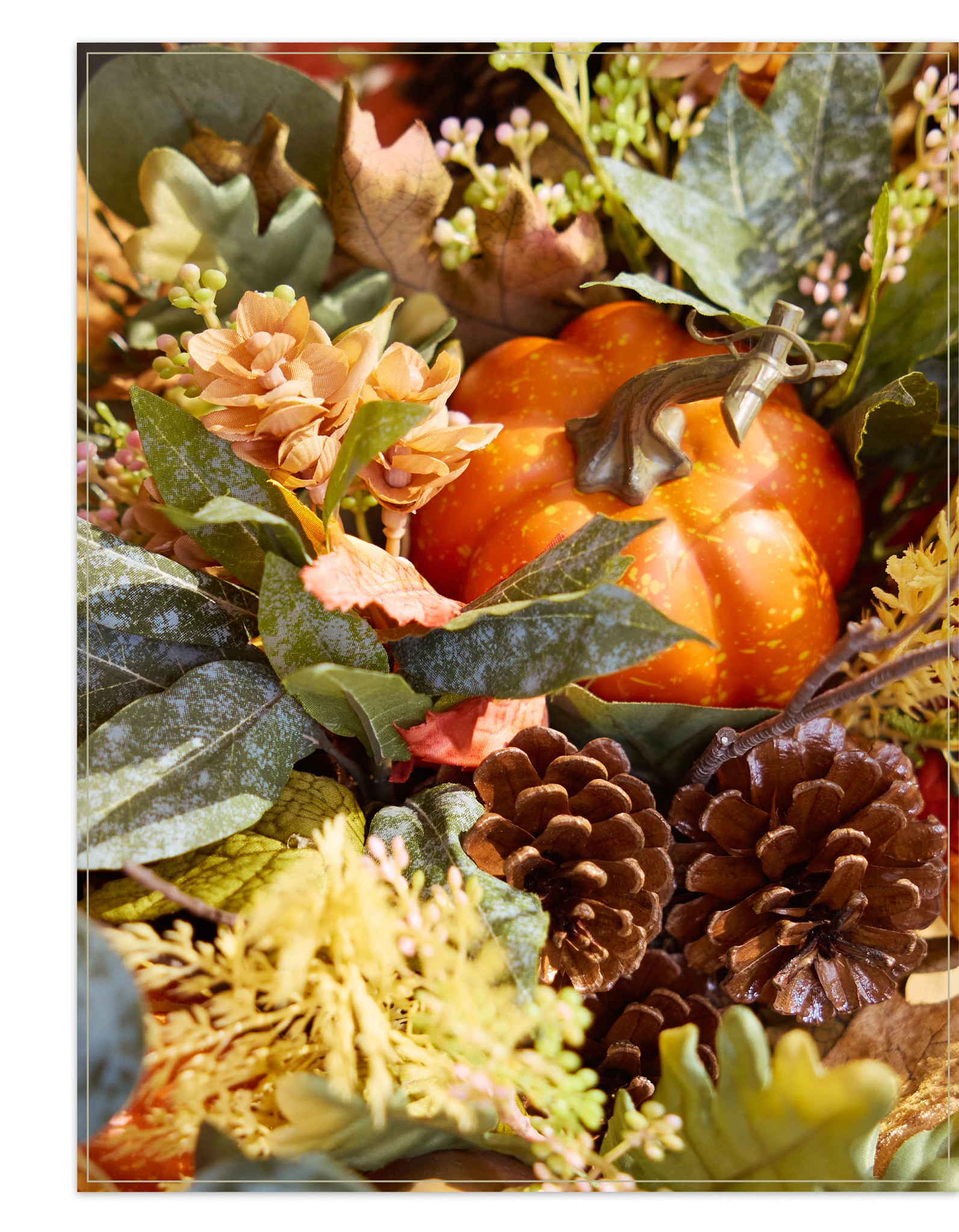 Outdoor Countryside Pumpkin Grove Artificial Fall Wreath | Balsam Hill