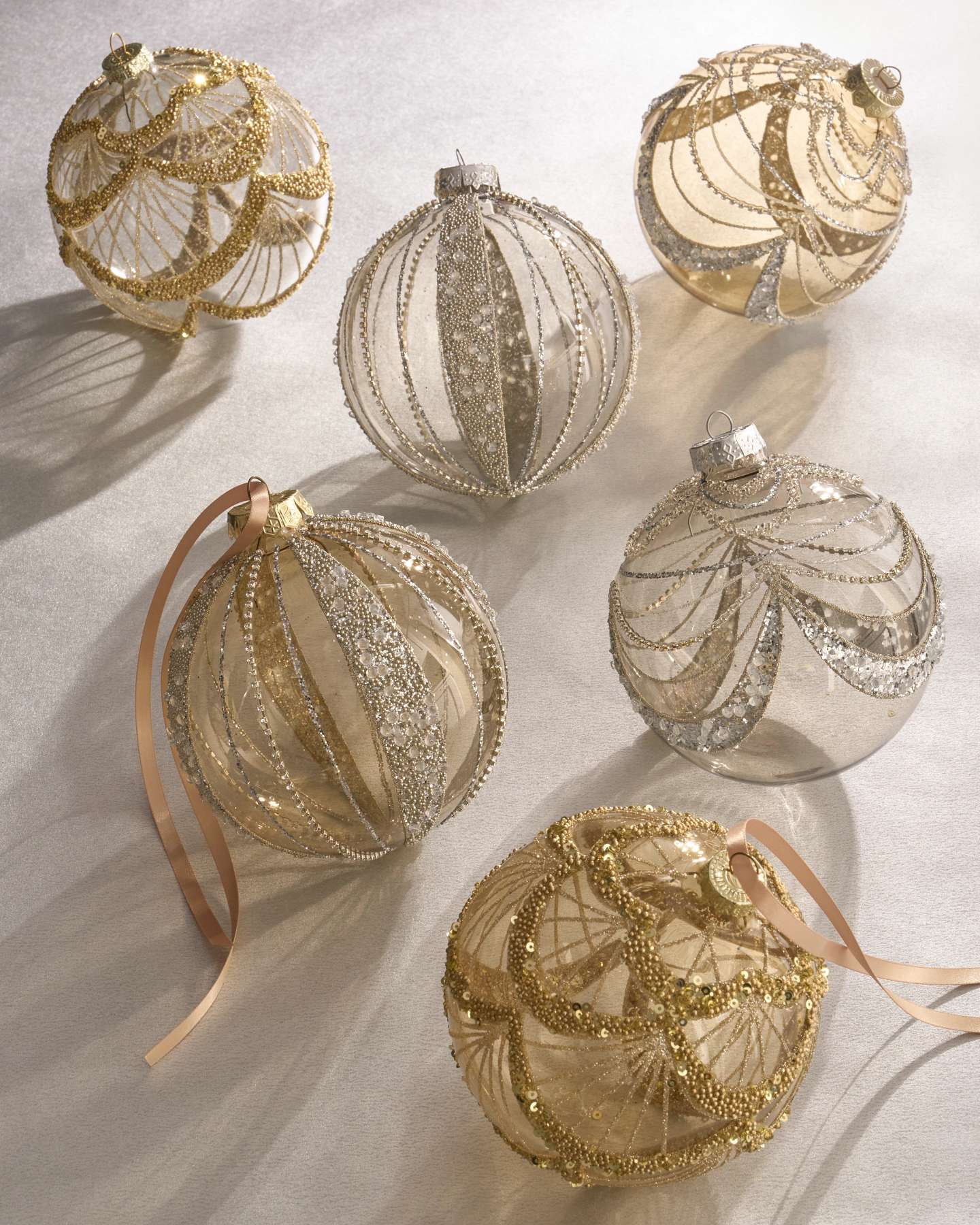 Balsam Hill Roaring Twenties Jumbo Christmas Ornament Set Lifestyle View