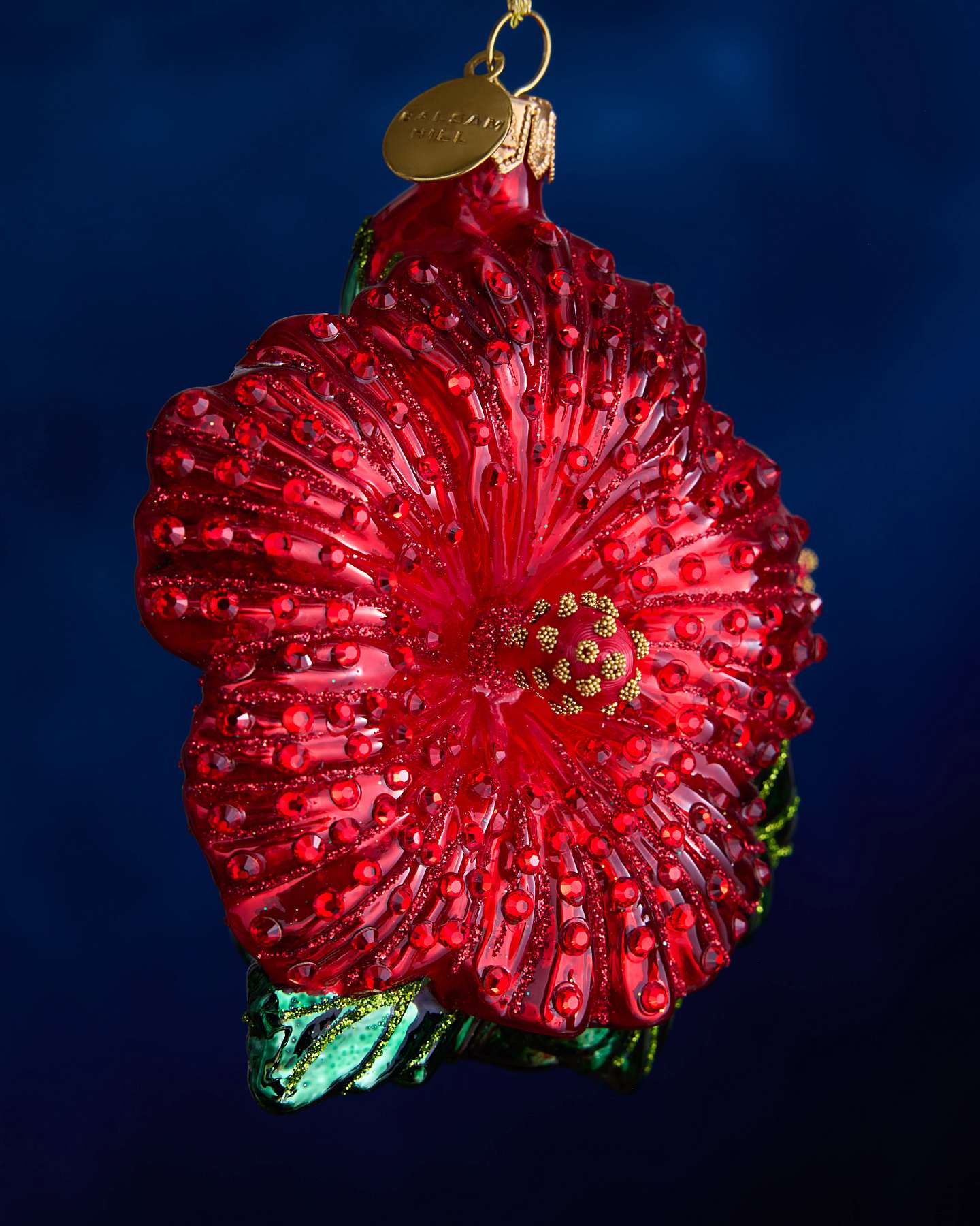 Balsam Hill Studio Red Hibiscus Ornament Featuring Crystals by Swarovski®