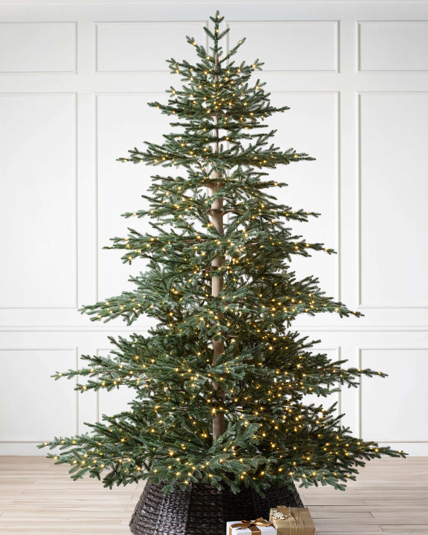 Balsam Hill Aspen Silver Fir Artificial Christmas Tree LED Clear Full Display