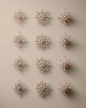 Pearl-Studded Star Shatter-Resistant Ornaments Pearl-Studded Star Shatter-Resistant Ornaments