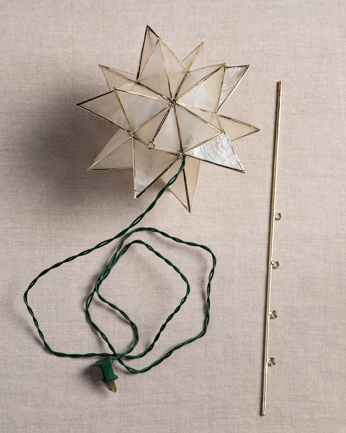 Balsam Hill Classic Star Capiz Artificial Christmas Tree Topper Closeup