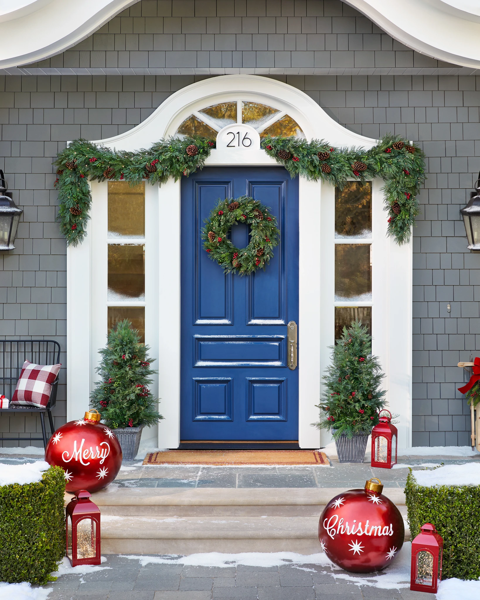 Outdoor Winter Evergreen Artificial Christmas Wreath | Balsam Hill
