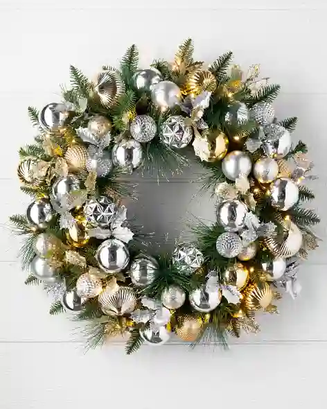 Outdoor Silver & Gold Wreath by Balsam Hill