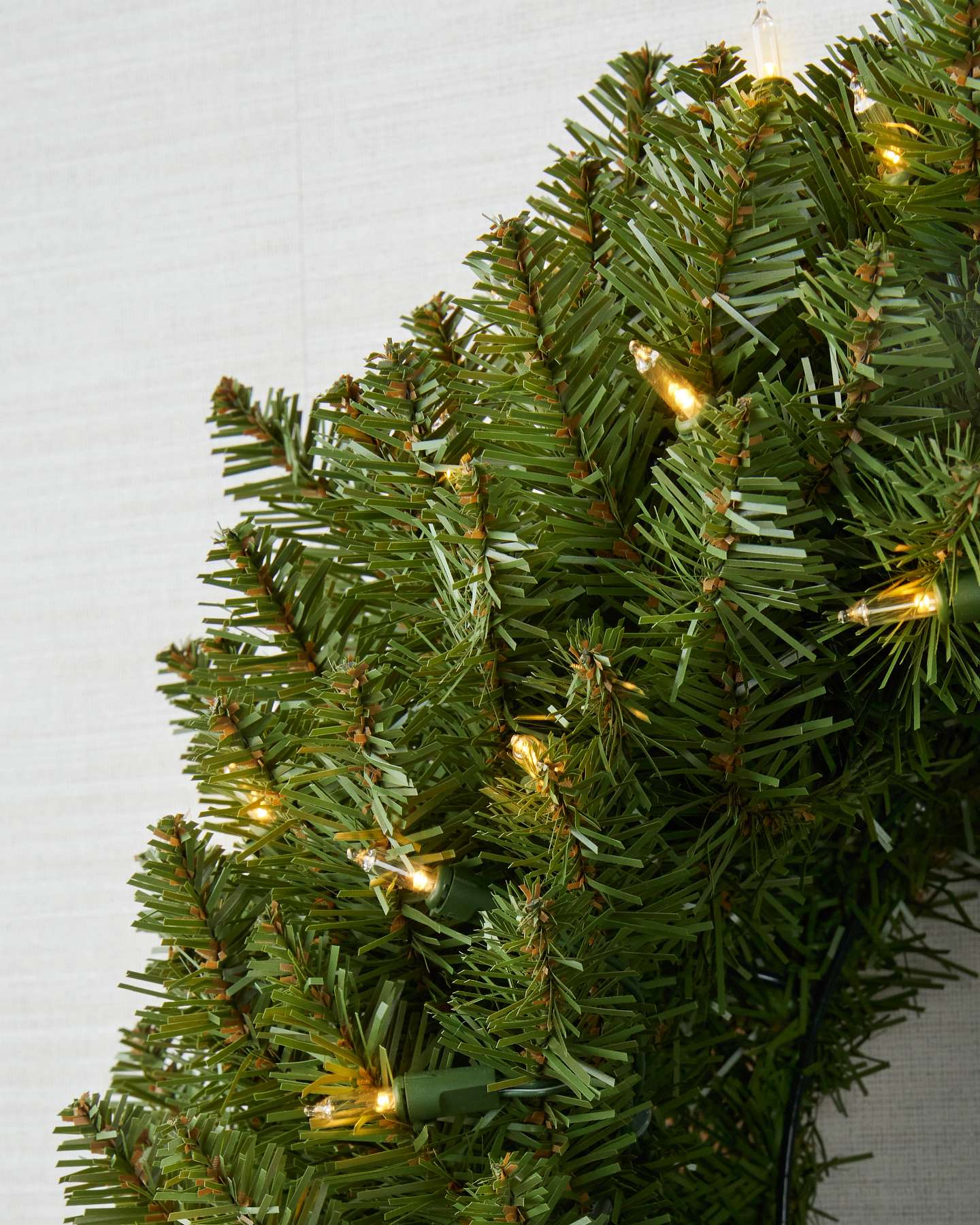 Balsam Hill 32-Inch Double-Sided Red Berry Pinecone Wreath with LED Lights Closeup
