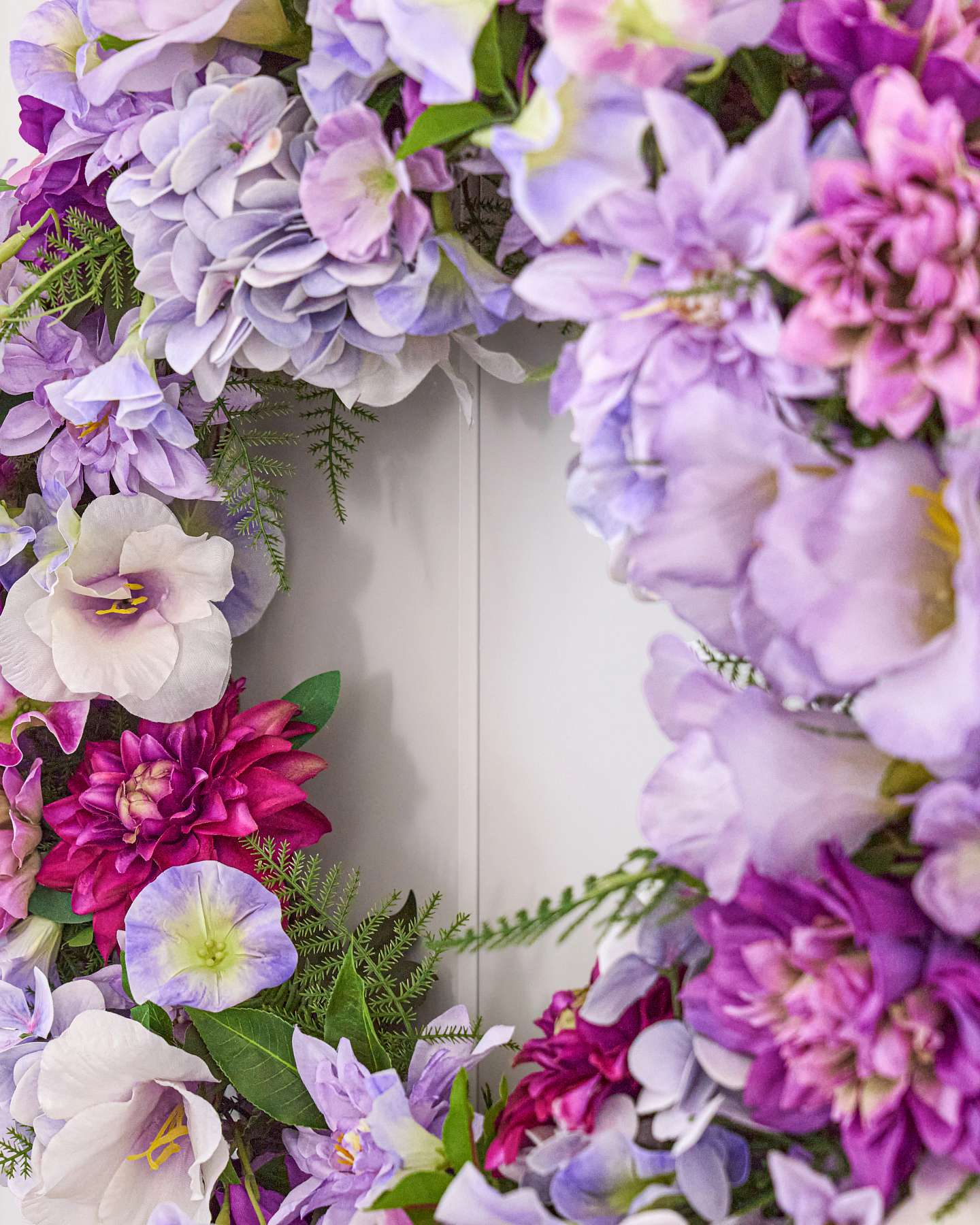 Purple in Bloom Wreath by Balsam Hill Closeup 30