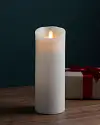 3in x 8in Miracle Flame LED Wax Pillar Candle by Balsam Hill