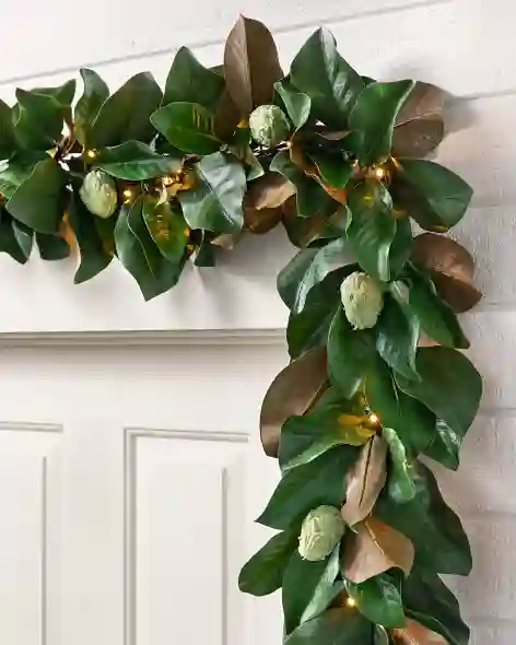10ft Outdoor Magnolia Leaves Garland by Balsam Hill