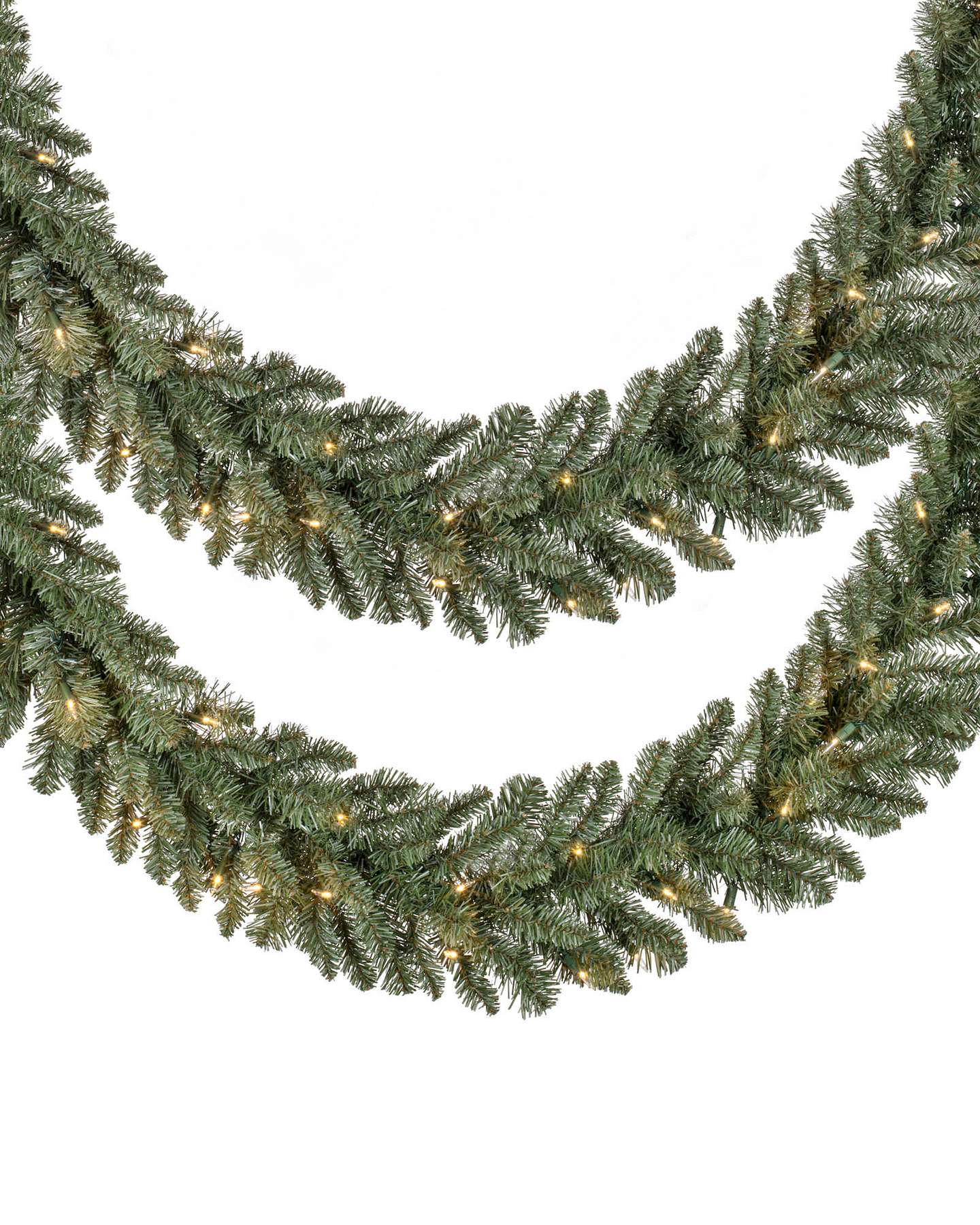 Balsam Hill Classic Blue Spruce Artificial Christmas Garland Set of 2 6-Foot LED