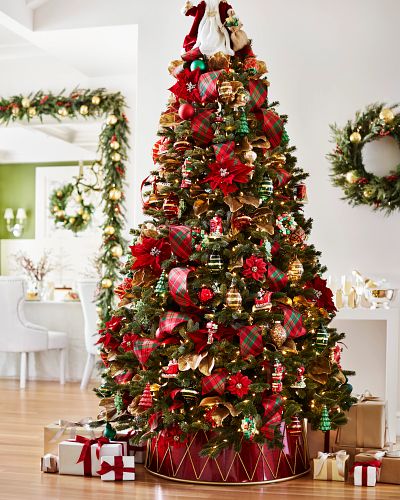 Red, Plaid, & Glitter Christmas Tree Ribbons | Balsam Hill