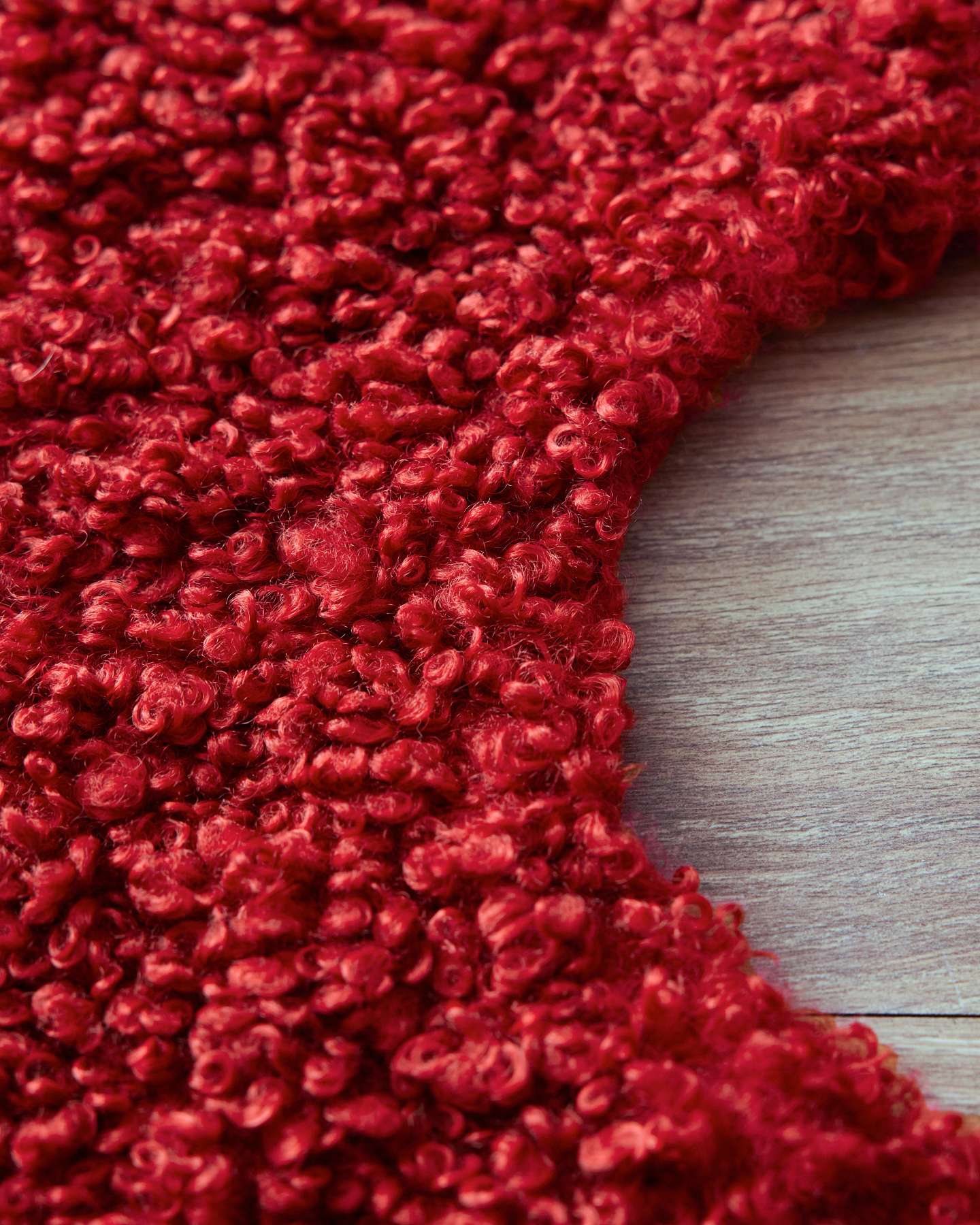 72" Red Bouclé Tree Skirt
