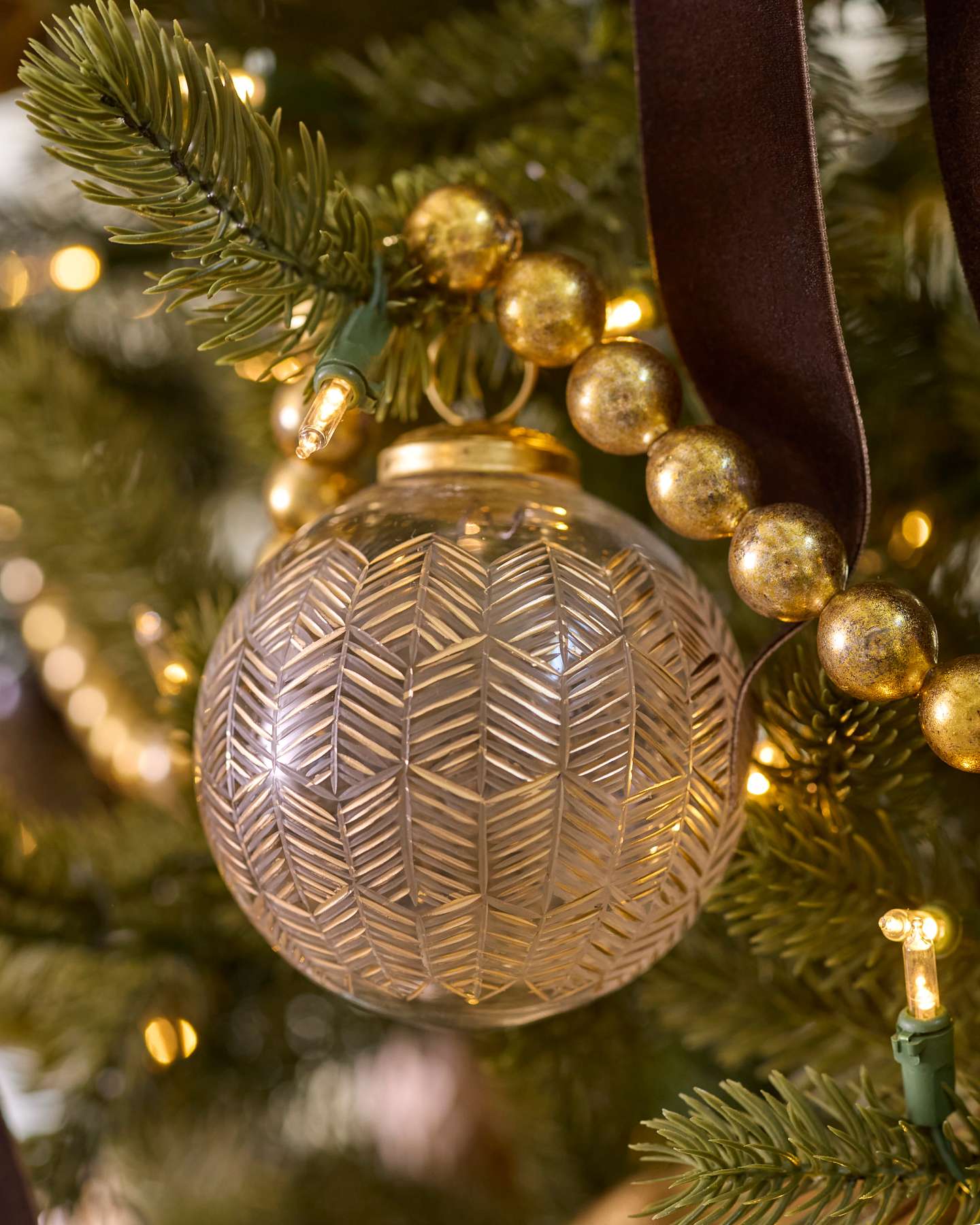 Rustic Elegance Gilded Clear Glass Ball Ornament Set