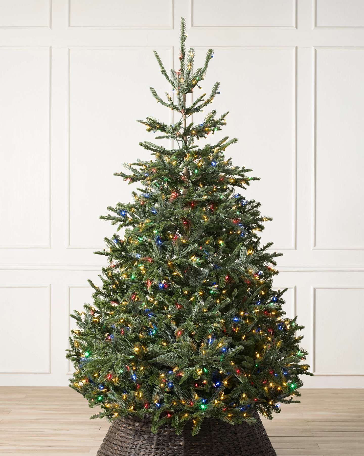 Balsam Hill New Nordmann Fir Artificial Christmas Tree LED Color+Clear Full Display