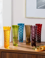 Colorful stemless champagne flutes